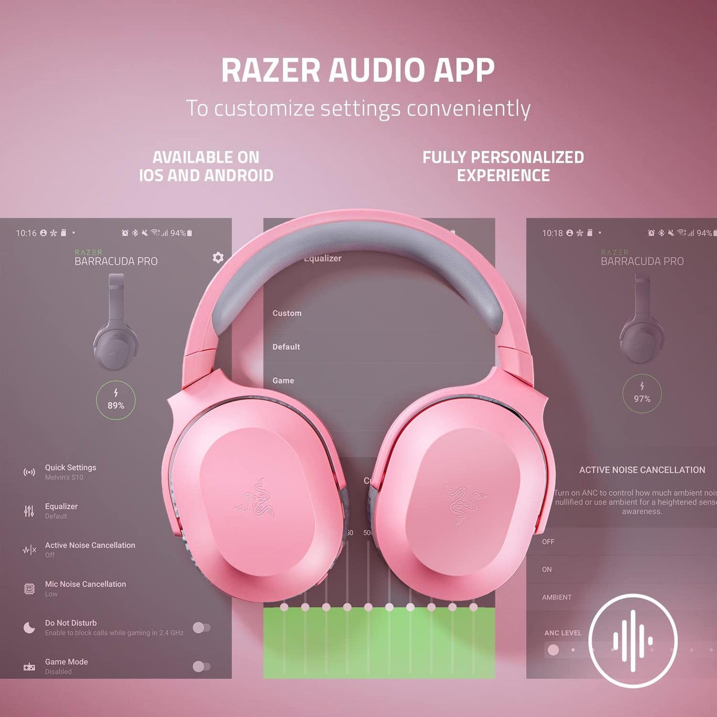 Razer Barracuda X Wireless Gaming & Mobile Headset, Quartz Pink | 2.4Ghz + Bluetooth, Lightweight, 40Mm Drivers, Detachable Mic, 50 Hr Battery