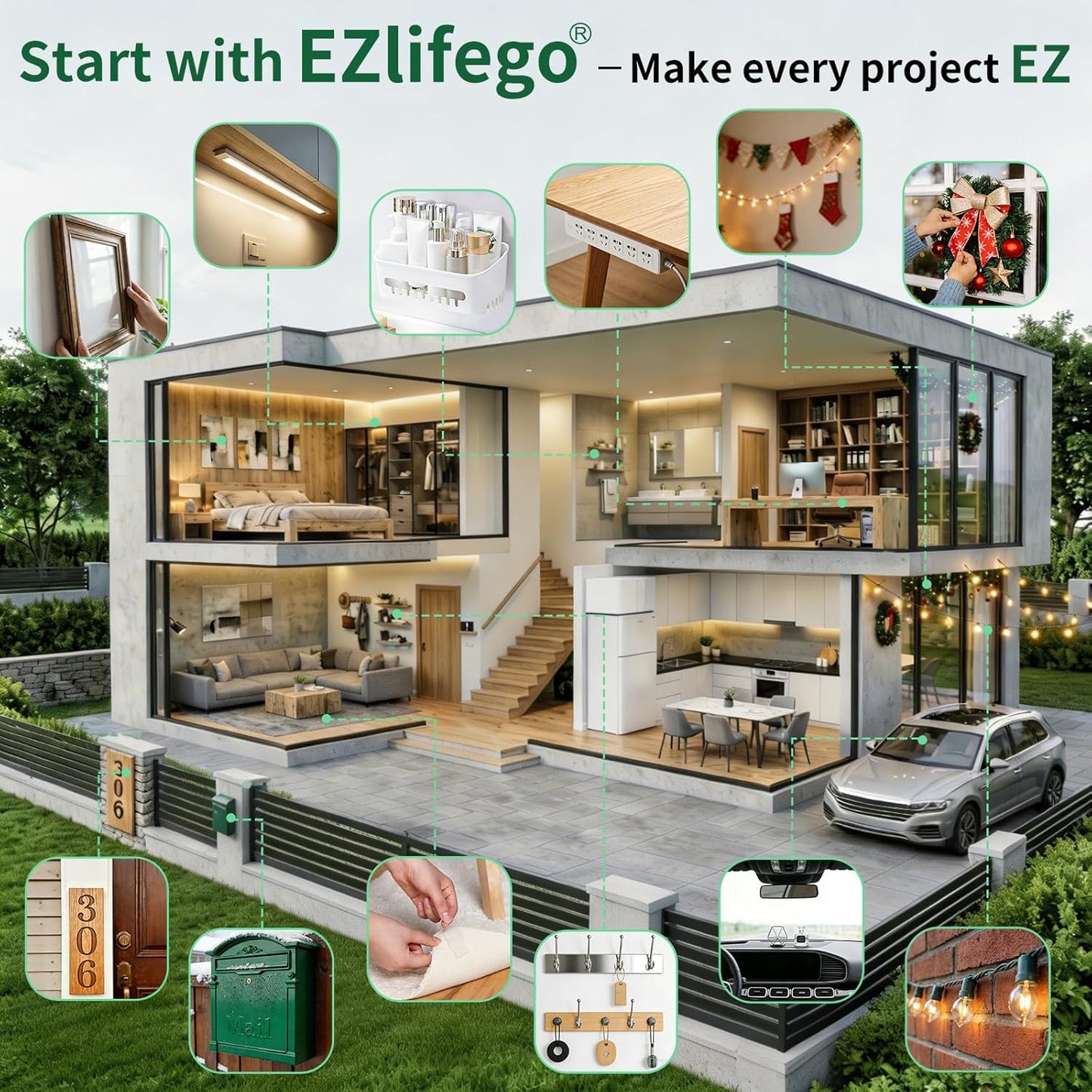 Heavy Duty Invisible Bond Nano Double Sided Mounting Tape, 9.85FT | Nano-Tech, Holds up to 72 Lbs, All-Purpose, Instant Hold, Industrial-Strength Adhesive, Indoor & Outdoor Decor,Back to School