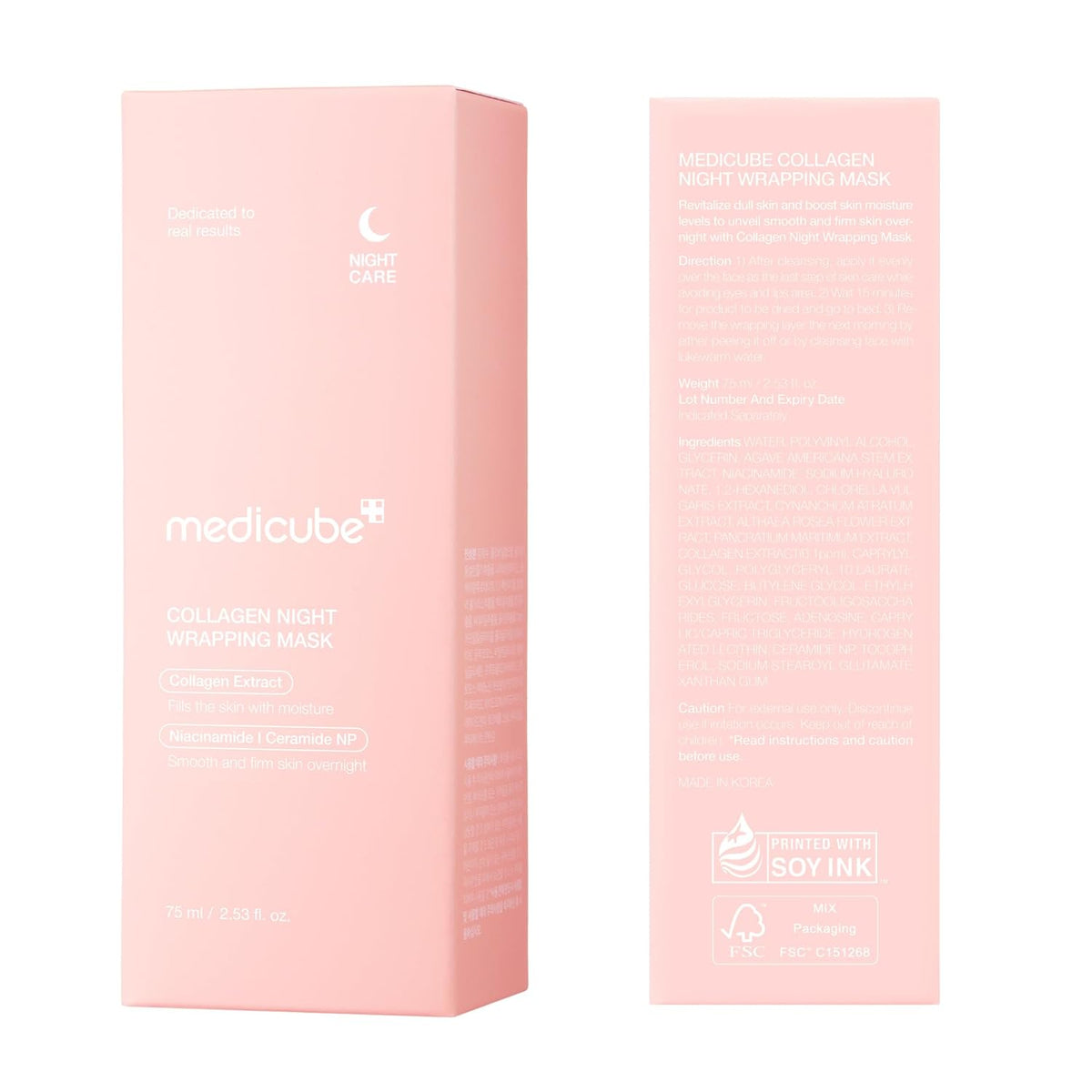 Wrapping Mask Collagen Overnight Peel off Facial Mask | Elasticity & Hydration Care, Reduces Sagging & Dullness | Hydrolyzed Collagen for Glowing Skin | Korean Skin Care, 2.53 Fl.Oz