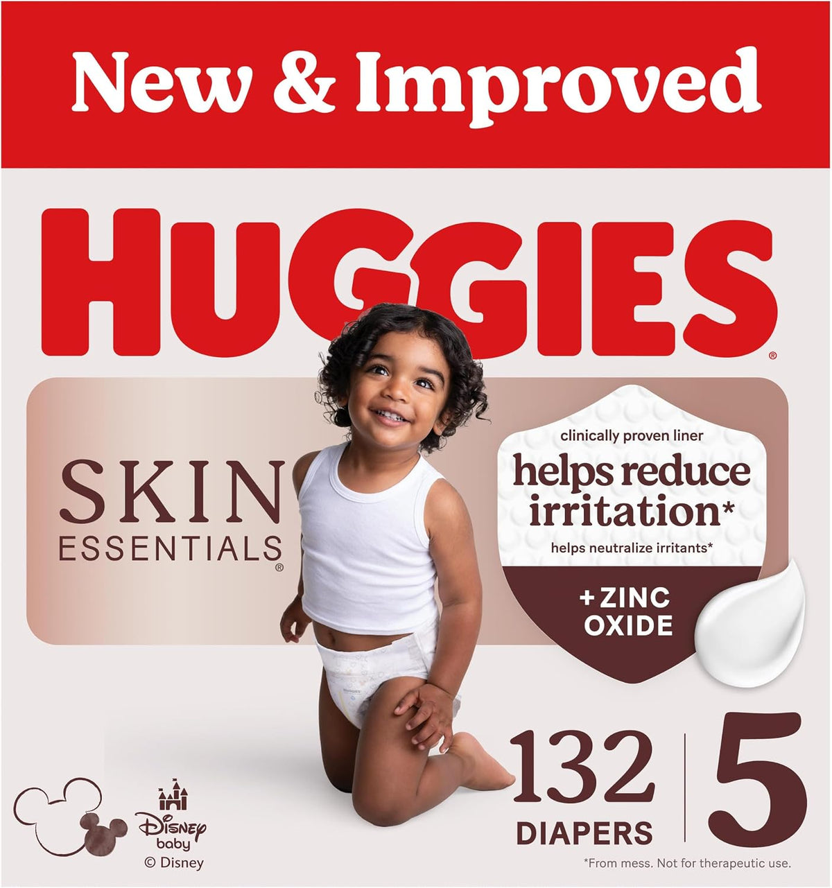 Huggies Skin Essentials Diapers Size 5, 132 Count (2 Packs of 66)