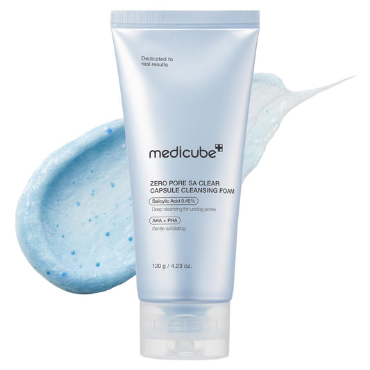 Facial Cleanser Zero Pore Capsule Cleansing Foam | Daily Gentle Cleanser for Skin Texture, Blackhead & Pore Care - AHA, BHA & PHA for Deep Cleansing, Korean Skincare, 4.23 Oz