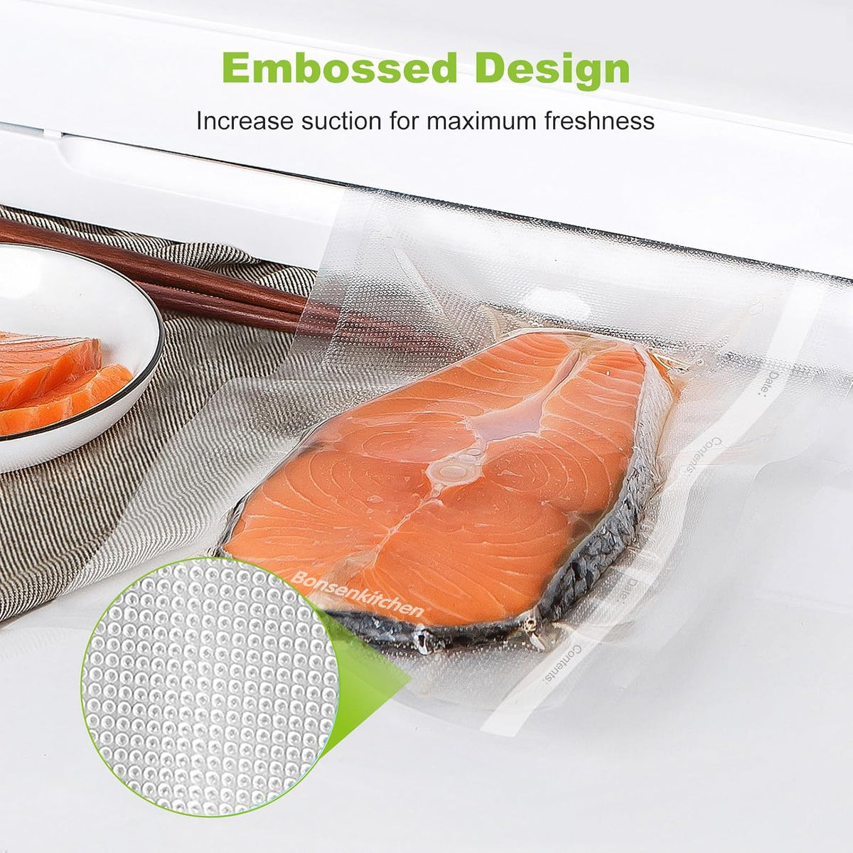 Vacuum Sealer Bags, 8" X 50' Rolls 2 Pack for Food Storage | Commercial Grade Textured Food Roll, Heavy Duty, Customized Size Bag for Sous Vide Cooking, BPA Free, VB3209