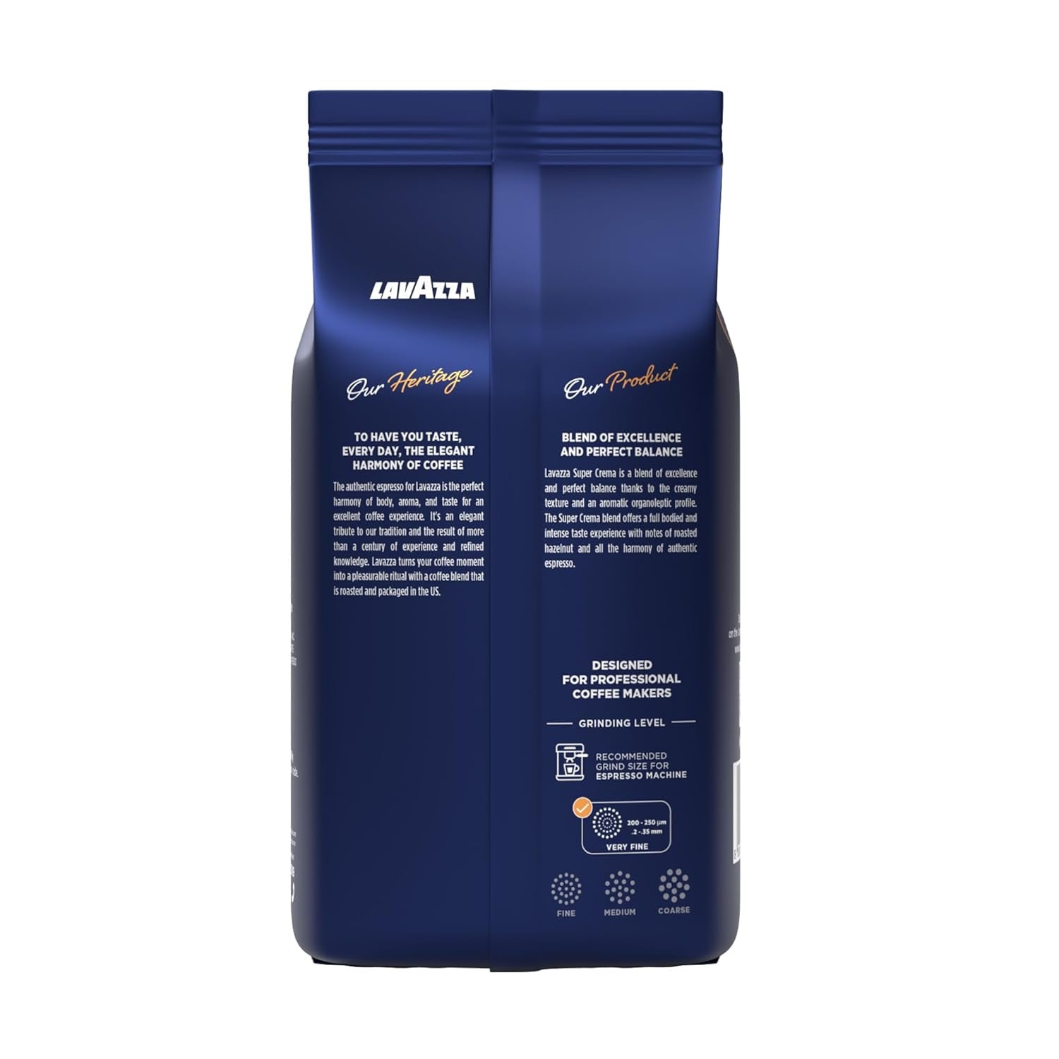 Lavazza Super Crema Whole Bean Coffee, Medium Espresso Roast, Arabica and Robusta Blend, 2.2 Lb Bag, Package May Vary (Pack of 1)