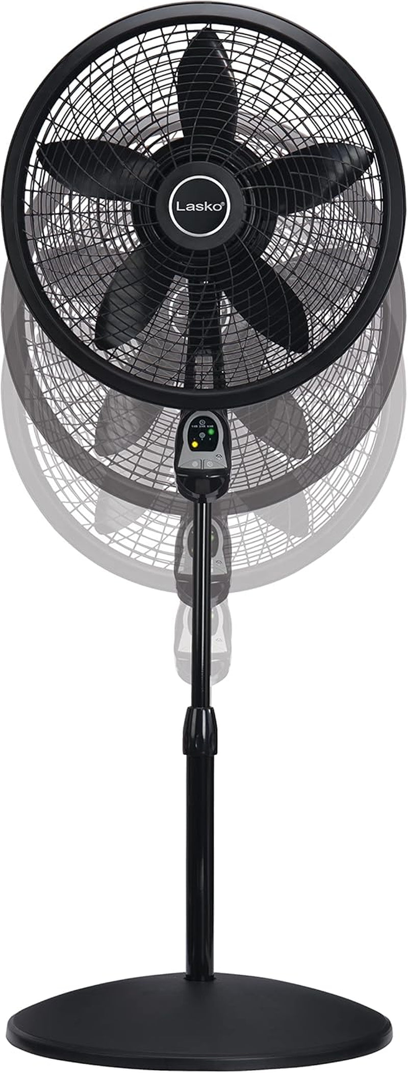 Lasko Cyclone Oscillating Pedestal Fan - Adjustable to 54" - 1843 - Black | Remote Control, Cooling Standing Fan for Bedroom, Living Room, and Home Office, 18" Blade Diameter, 3 Quiet Speeds