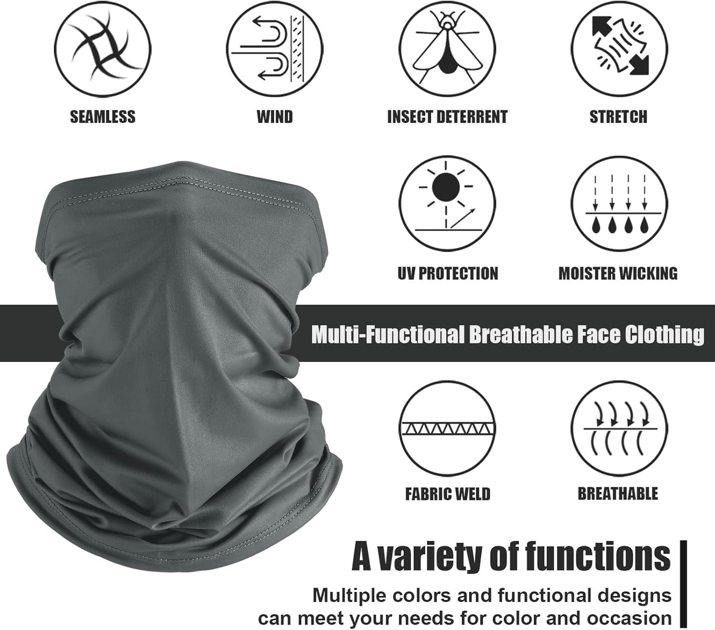Summer UV Protection Cooling Neck Gaiter | Sunscreen Breathable Face Scarf Bandana Mask Neck Gaiter for Outdoor Fishing Hiking Camping