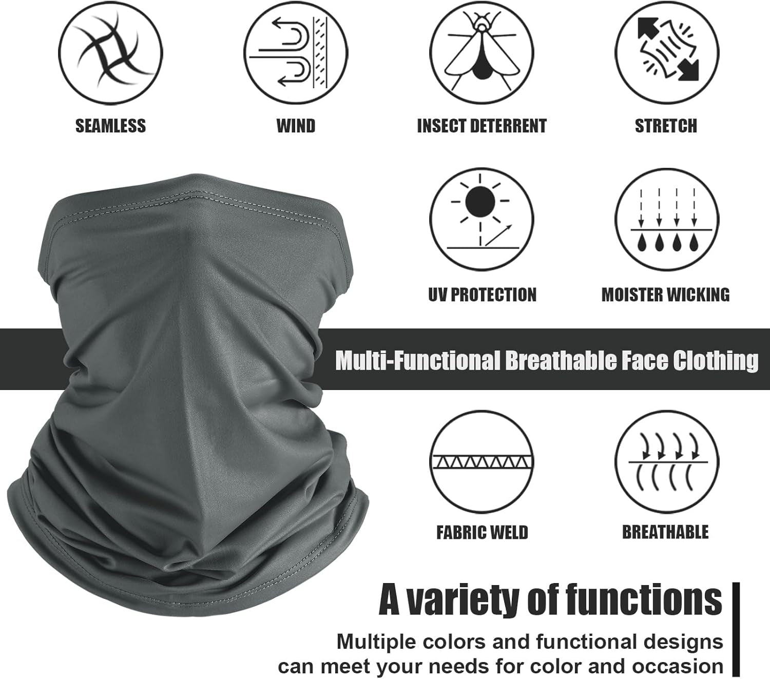 Summer UV Protection Cooling Neck Gaiter | Sunscreen Breathable Face Scarf Bandana Mask Neck Gaiter for Outdoor Fishing Hiking Camping