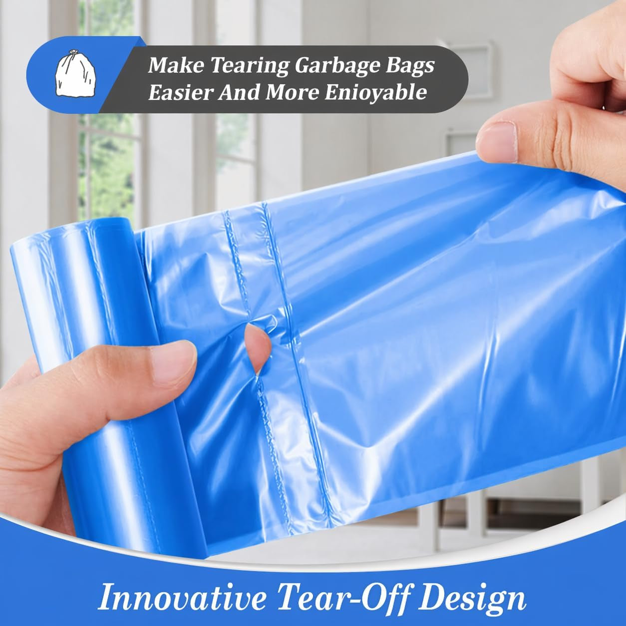 Small Trash Bags 4 Gallon 160 Counts Garbage Bags, Bathroom Trash Can Bin Liners, Small Plastic Bags for Home Office Kitchen, Fit 12-15 Liter, 3,3.5,4.5 Gal, Blue