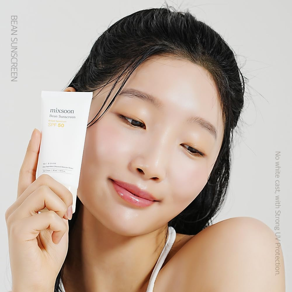 Bean Sunscreen-Lightweight Airy Texture SPF 50 No Pilling Korean Sunscreen for Face, No White Cast, Non-Sticky Stocking Stuffers 50Ml / 1.69 Fl.Oz. Korean Glass Skin Care (Bean, 1.69)