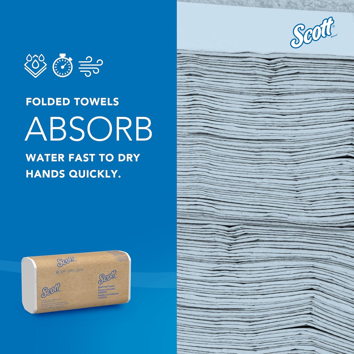 Multifold Paper Towels, Bulk, 12 X 250 Sheets (58091) | Universal, Standard Tier, Absorbency Pockets, Compressed, White, Compatible with Universal Folded Towel Dispensers