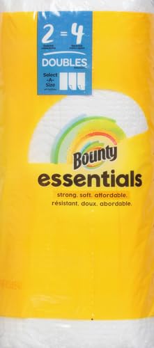 Bounty Essentials Select-A-Size Paper Towels, 6 Double Rolls, White, 108 Sheets Per Roll