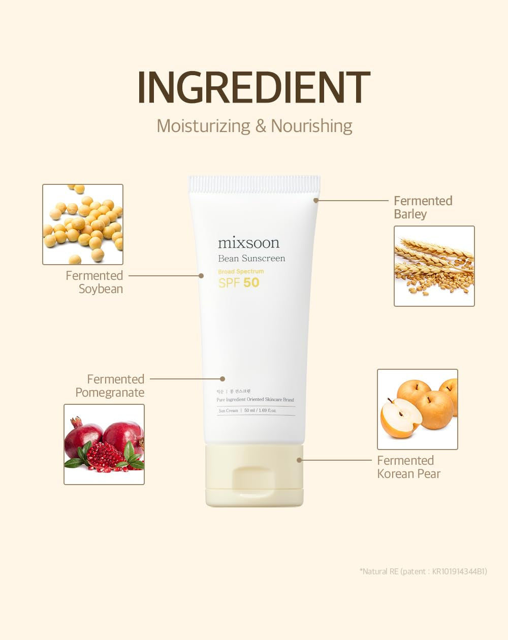 Bean Sunscreen-Lightweight Airy Texture SPF 50 No Pilling Korean Sunscreen for Face, No White Cast, Non-Sticky Stocking Stuffers 50Ml / 1.69 Fl.Oz. Korean Glass Skin Care (Bean, 1.69)