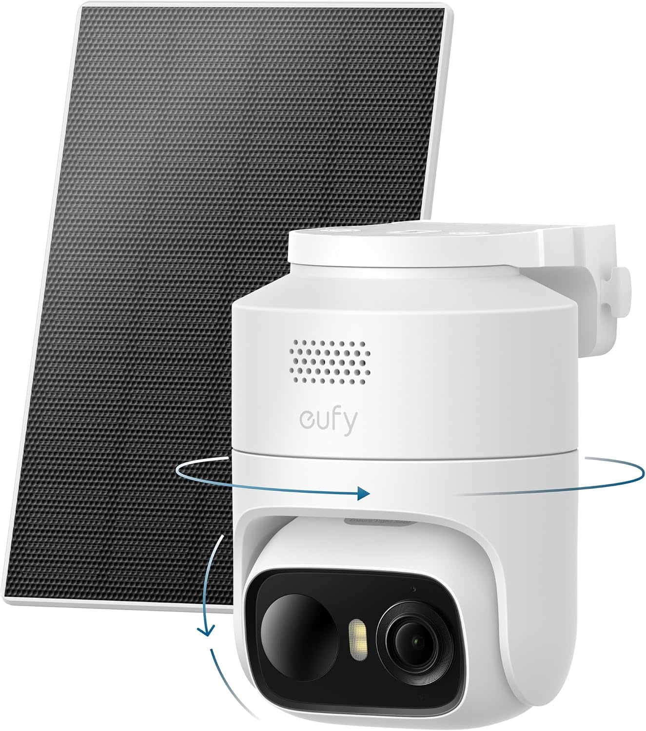 Eufy Security Eufycam C37, Solar Cameras Wireless Outdoor,2K Resolution | 360° Pan & Tilt AI Tracking, Human/Pet/Vehicle Detection, Flexible Solar Panel, Color Night Vision, No Monthly Fee