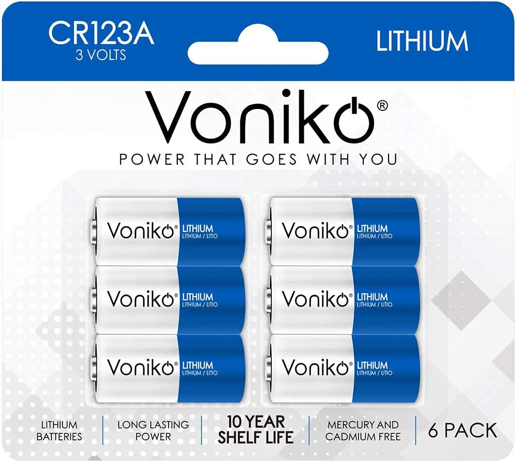 CR123A 3V Lithium Battery (6 Pack), High Capacity 123 Batteries, 3 Volt CR17345 for Smoke Alarm, Flashlight, Home Automation