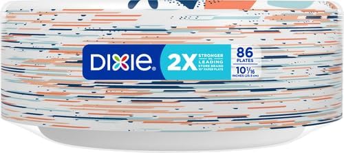 Dixie Large Paper Plates 10 Inch, 150 Ct Disposable Paper Plate Pack