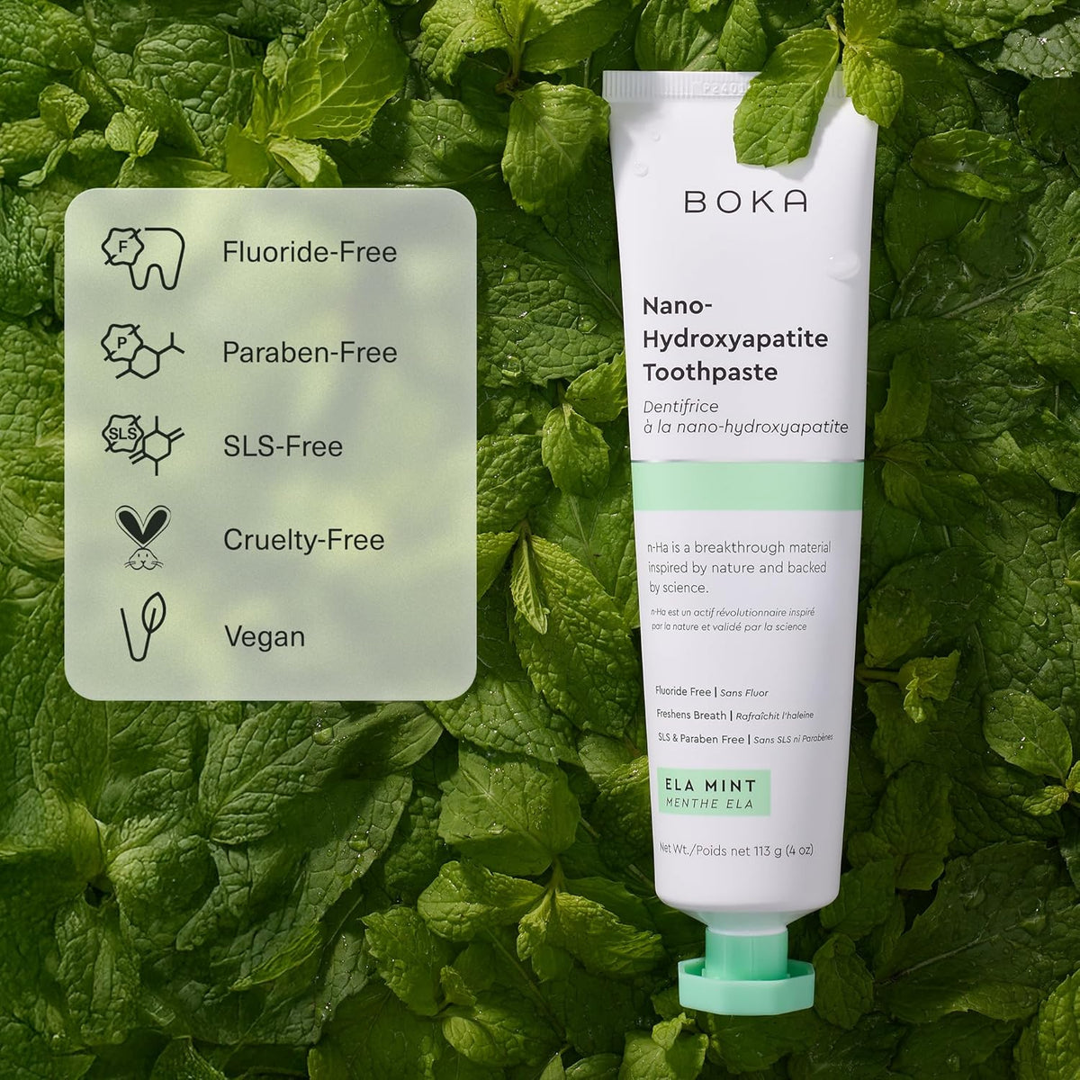 Toothpaste - Fluoride Free Toothpaste, Nano Hydroxyapatite Toothpaste | Appropriate for Sensitive Teeth - Adult Oral Care - Ela Mint - 4 Oz, 1PK