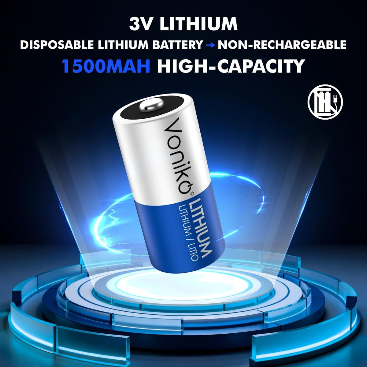 CR123A 3V Lithium Battery (6 Pack), High Capacity 123 Batteries, 3 Volt CR17345 for Smoke Alarm, Flashlight, Home Automation