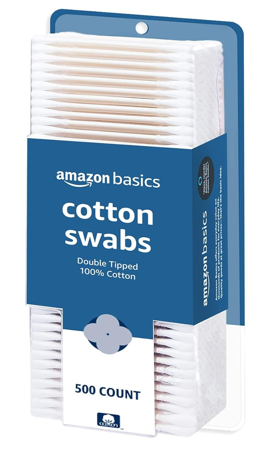 Ultra-Soft 100% Pure Cotton Swabs (500 Count) – Gentle Double-Tipped Buds for Baby Care, Ear Cleaning, Makeup & First Aid. 