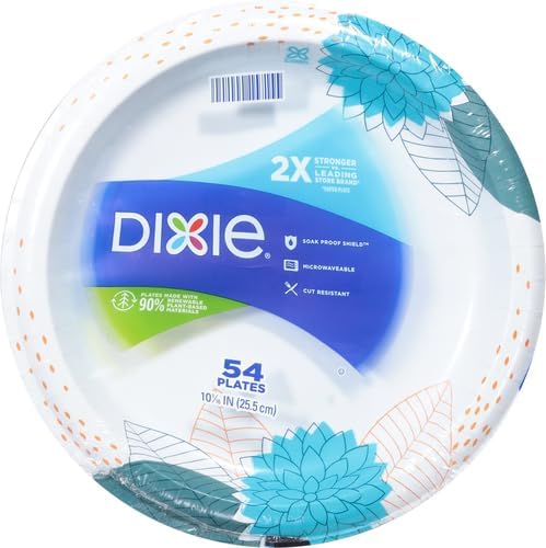 Dixie Large Paper Plates 10 Inch, 150 Ct Disposable Paper Plate Pack