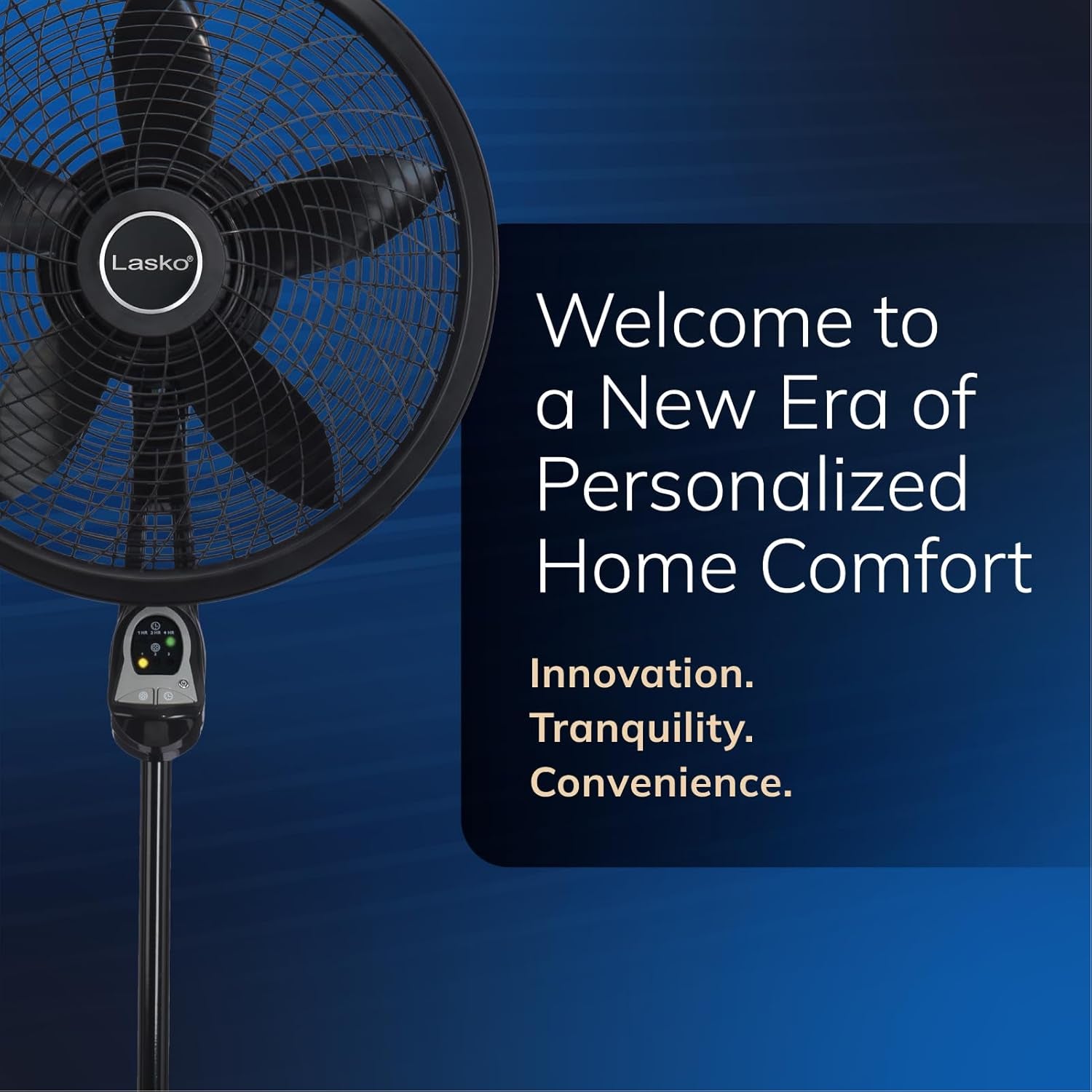 Lasko Cyclone Oscillating Pedestal Fan - Adjustable to 54" - 1843 - Black | Remote Control, Cooling Standing Fan for Bedroom, Living Room, and Home Office, 18" Blade Diameter, 3 Quiet Speeds