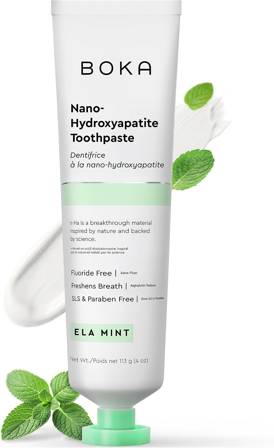 Toothpaste - Fluoride Free Toothpaste, Nano Hydroxyapatite Toothpaste | Appropriate for Sensitive Teeth - Adult Oral Care - Ela Mint - 4 Oz, 1PK