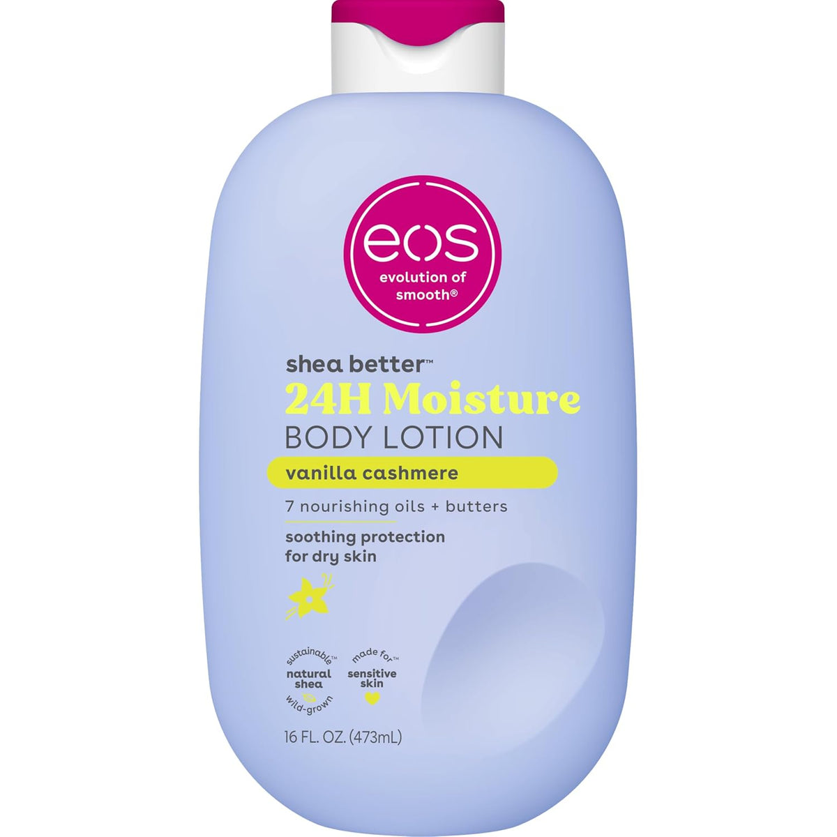EOS Shea Better Body Lotion- Vanilla Cashmere, 24-Hour Moisture, 16 fl oz.