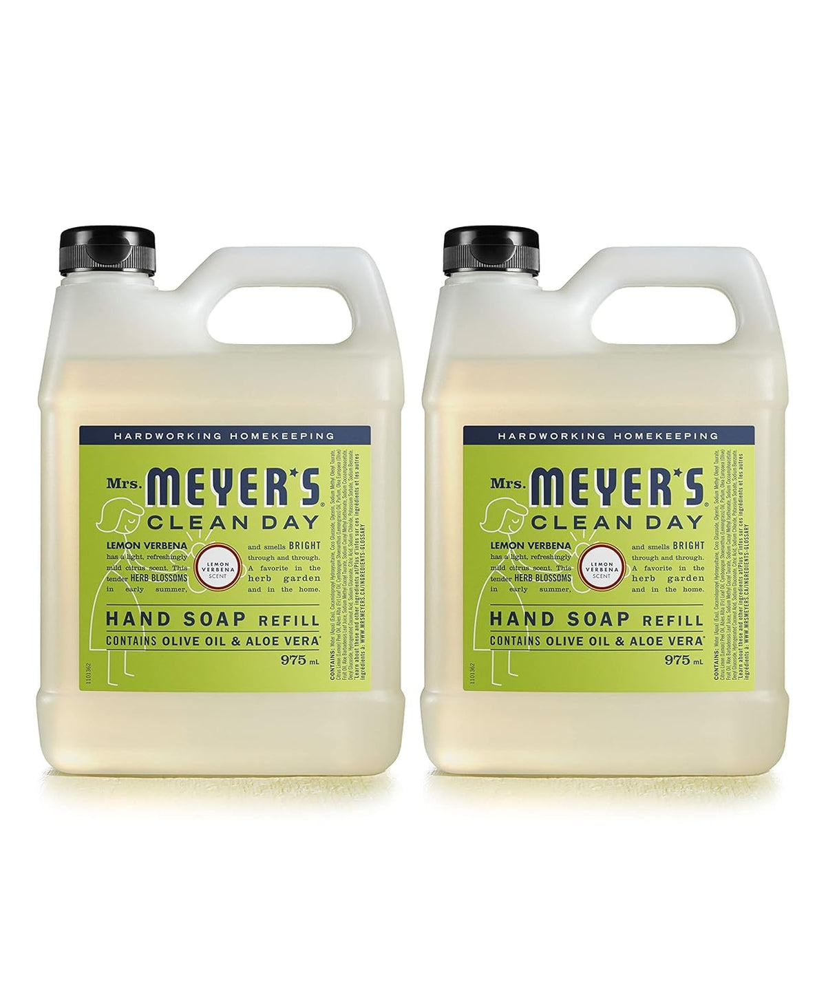 Mrs. Meyer's Clean Day, Hand Soap Refill, Lemon Verbena Scent, 33 Fl Oz