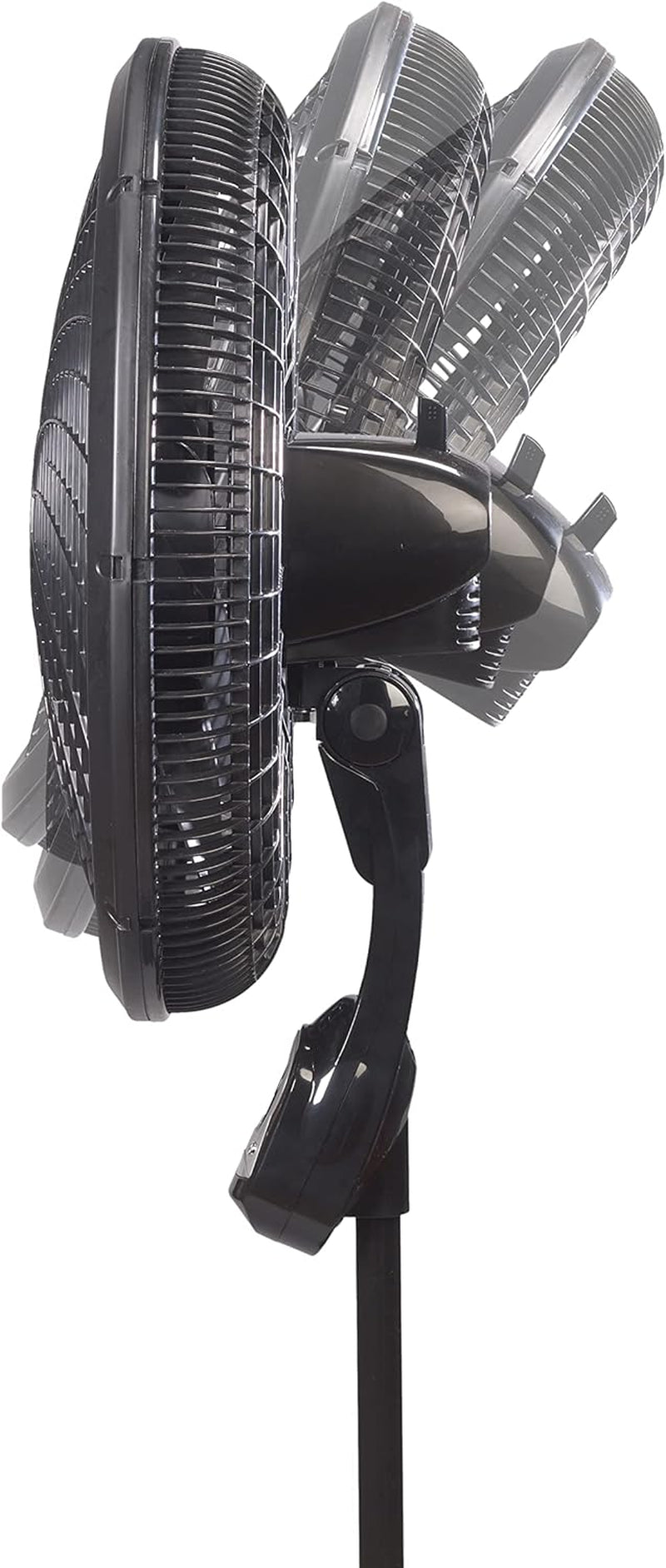 Lasko Cyclone Oscillating Pedestal Fan - Adjustable to 54" - 1843 - Black | Remote Control, Cooling Standing Fan for Bedroom, Living Room, and Home Office, 18" Blade Diameter, 3 Quiet Speeds