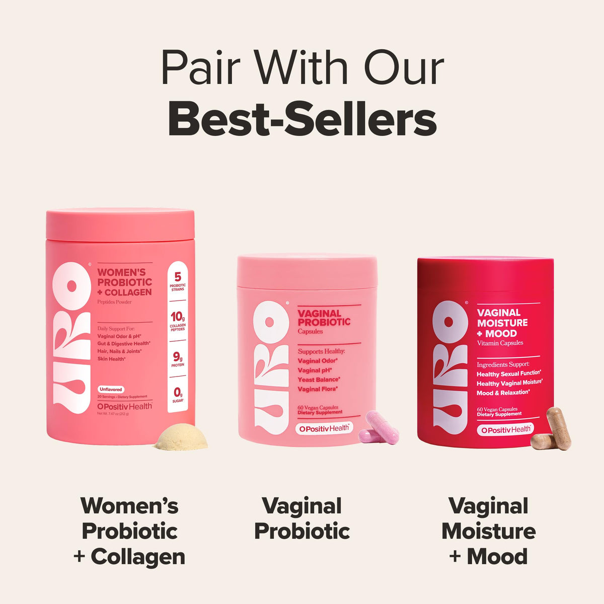 URO Vaginal Probiotics for Odor, Flora & pH Balance – 1-Month Supply