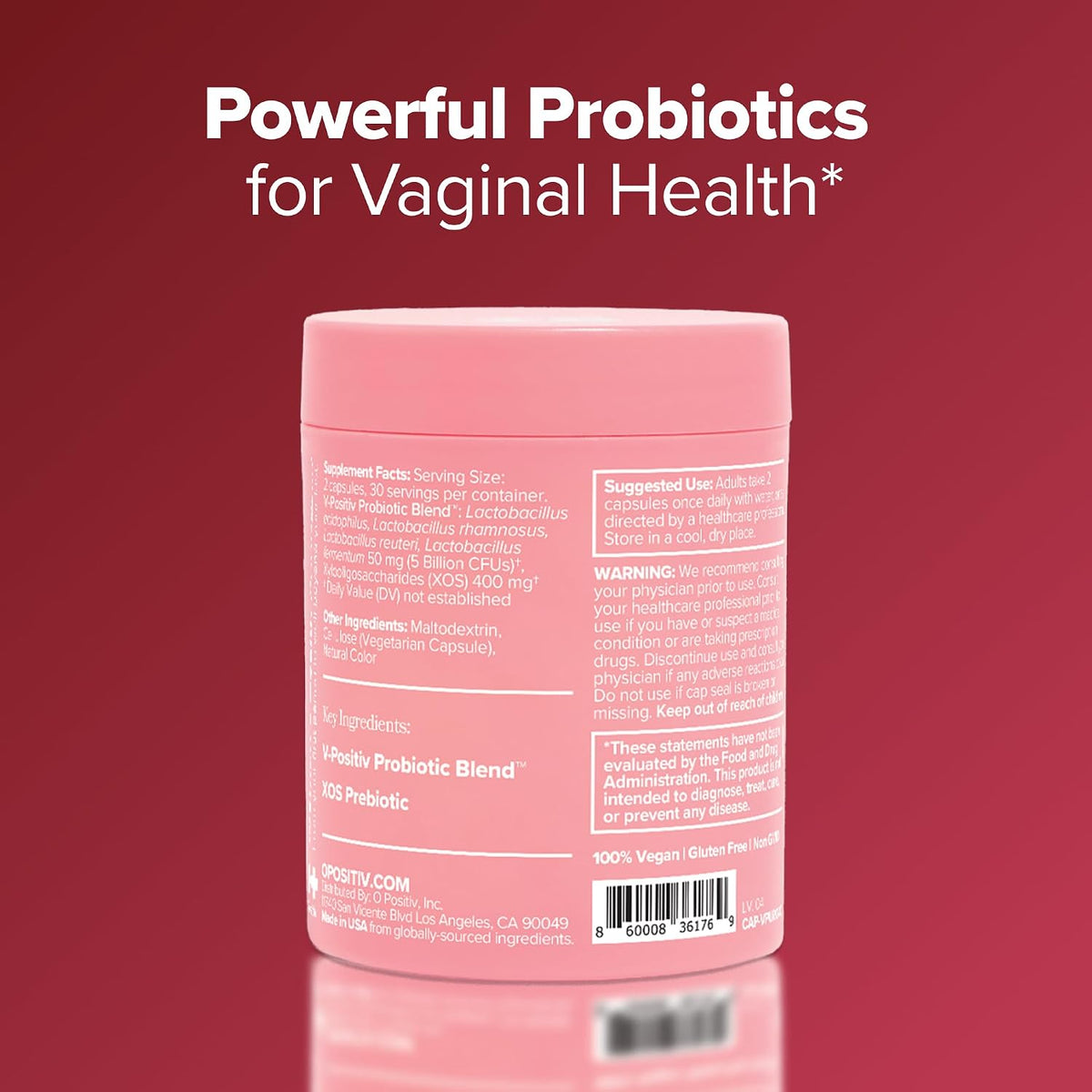 URO Vaginal Probiotics for Odor, Flora & pH Balance – 1-Month Supply