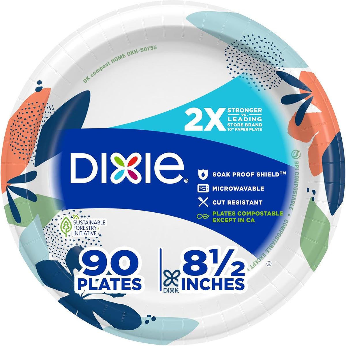 Dixie Large Paper Plates 10 Inch, 150 Ct Disposable Paper Plate Pack