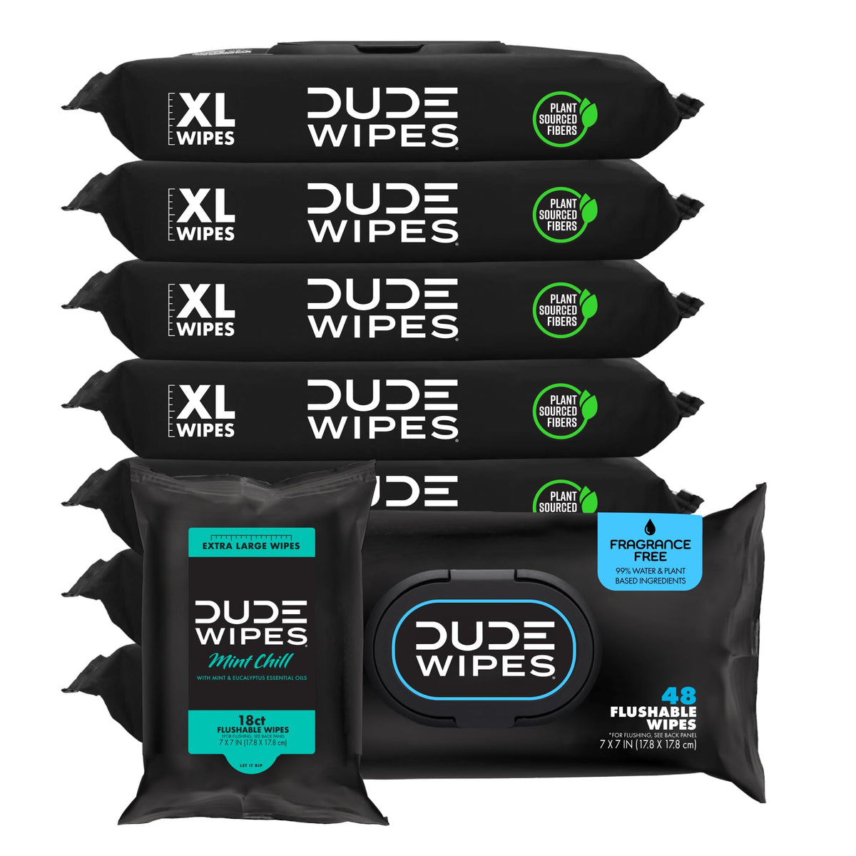 DUDE Wipes Unscented Adult Flushable Wet Wipes, Sensitive Skin, 288 Count