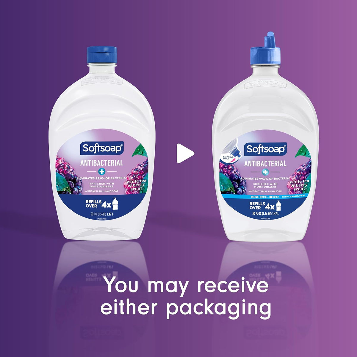 Softsoap Antibacterial Hand Soap Refill, White Tea & Berry Scent, 50 fl oz