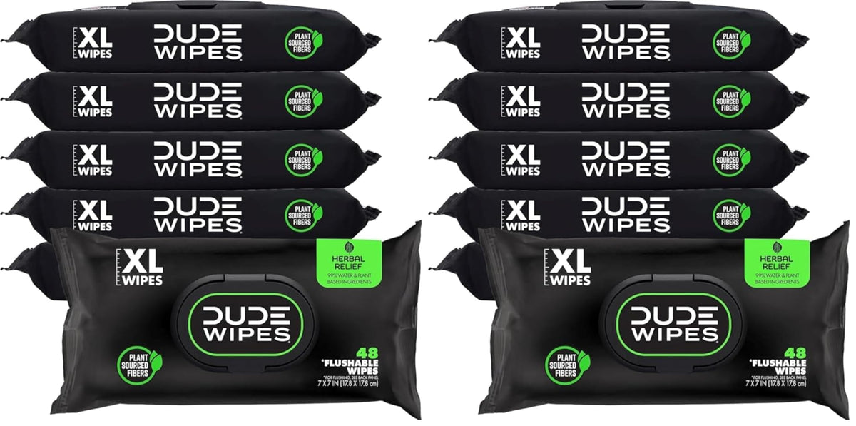 DUDE Wipes Unscented Adult Flushable Wet Wipes, Sensitive Skin, 288 Count
