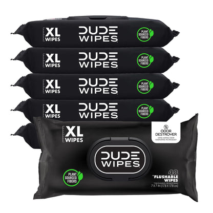 DUDE Wipes Unscented Adult Flushable Wet Wipes, Sensitive Skin, 288 Count