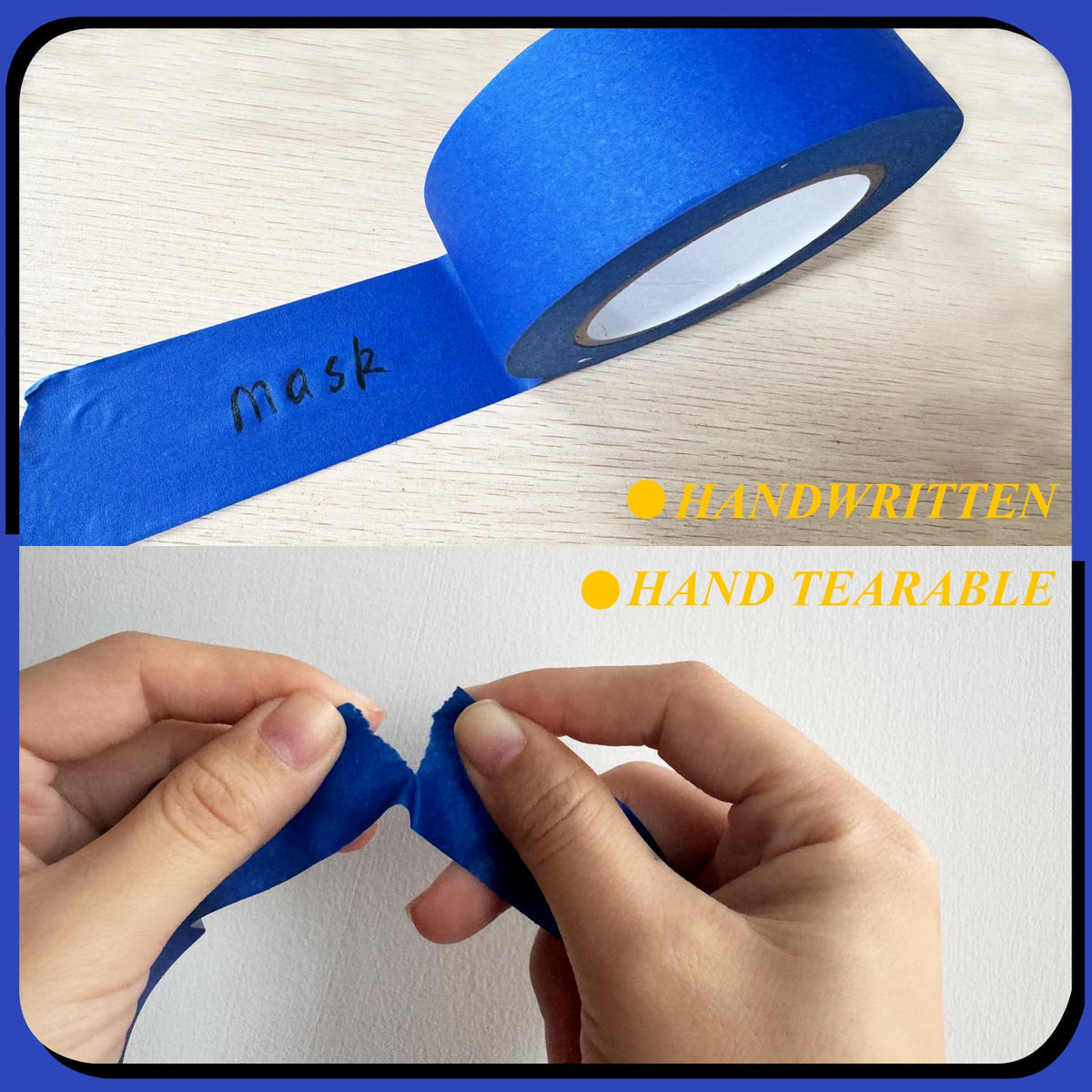4 Rolls Premium Painters Tape, Blue Tape, Masking Tape, Paint Tape for Multi-Purpose, Painting, Painter's, DIY Crafts Arts (88yd =0.94IN*22yd*4) Decoration Labeling No Residue, Easy Removal