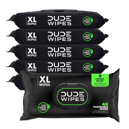 DUDE Wipes Unscented Adult Flushable Wet Wipes, Sensitive Skin, 288 Count