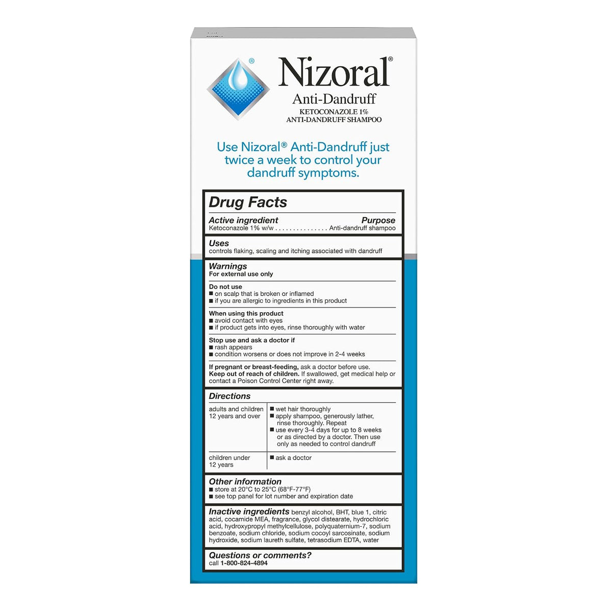 Nizoral Anti-Dandruff Shampoo with 1% Ketoconazole, Fresh Scent, 7 Fl Oz Anti-Fungal Shampoo, Dandruff Shampoo for Dandruff Relief, Ketoconazole Shampoo, Dandruff Treatment, 1% Ketoconazole.