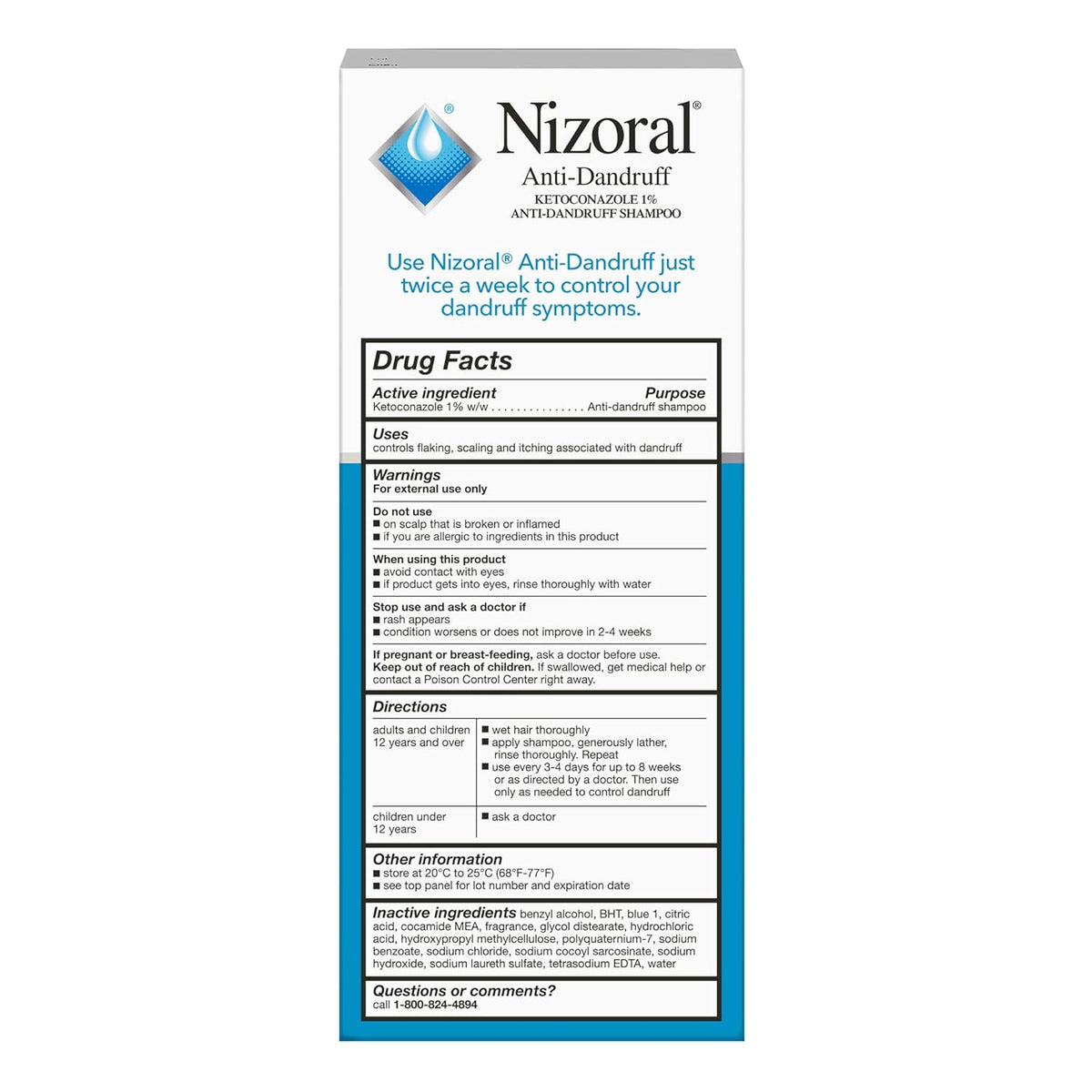 Nizoral Anti-Dandruff Shampoo with 1% Ketoconazole, Fresh Scent, 7 Fl Oz Anti-Fungal Shampoo, Dandruff Shampoo for Dandruff Relief, Ketoconazole Shampoo, Dandruff Treatment, 1% Ketoconazole.