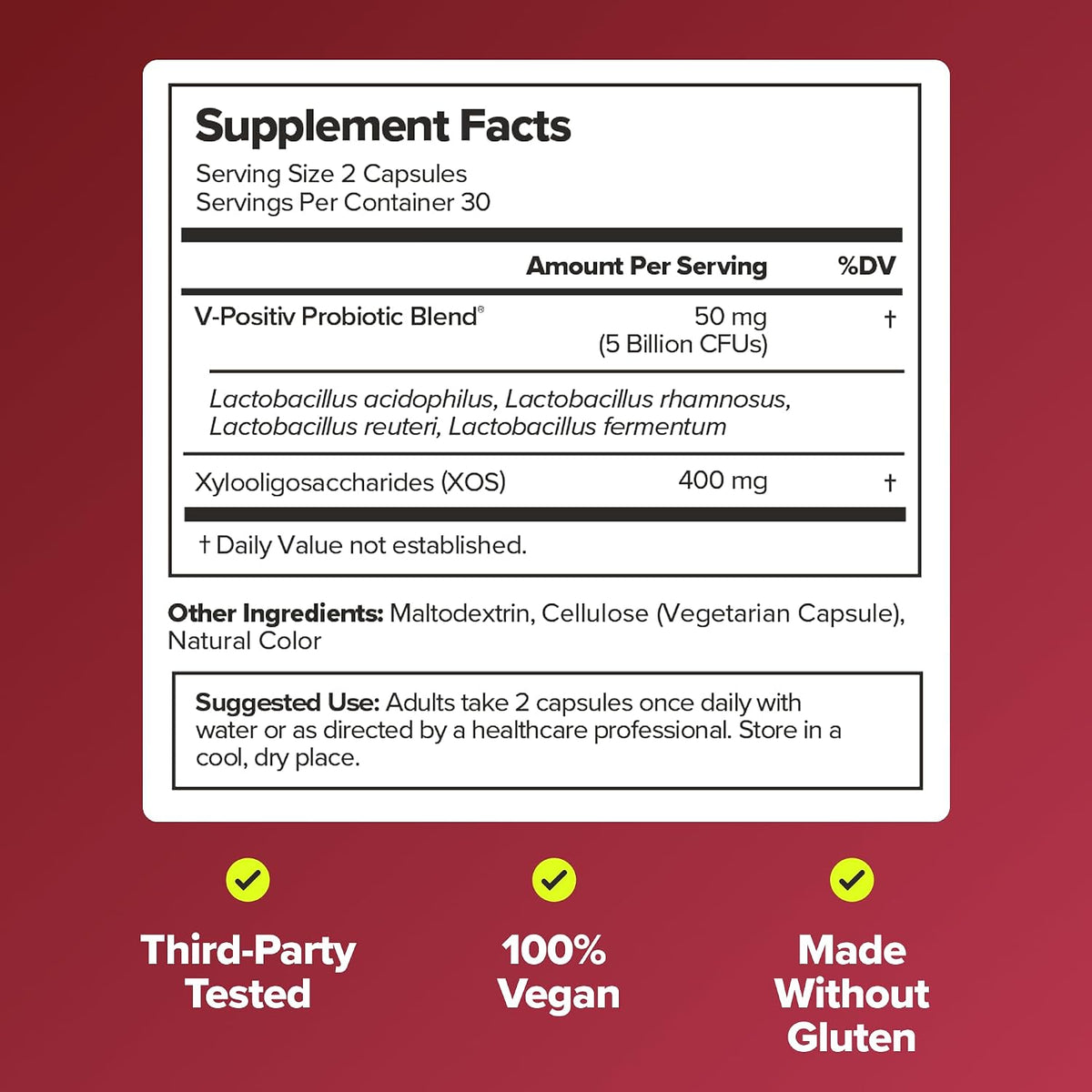 URO Vaginal Probiotics for Odor, Flora & pH Balance – 1-Month Supply