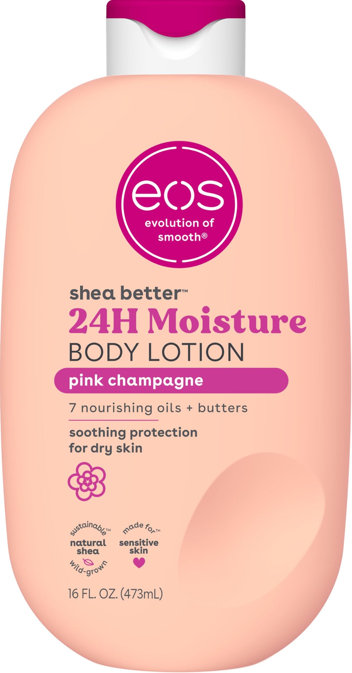 EOS Shea Better Body Lotion- Vanilla Cashmere, 24-Hour Moisture, 16 fl oz.