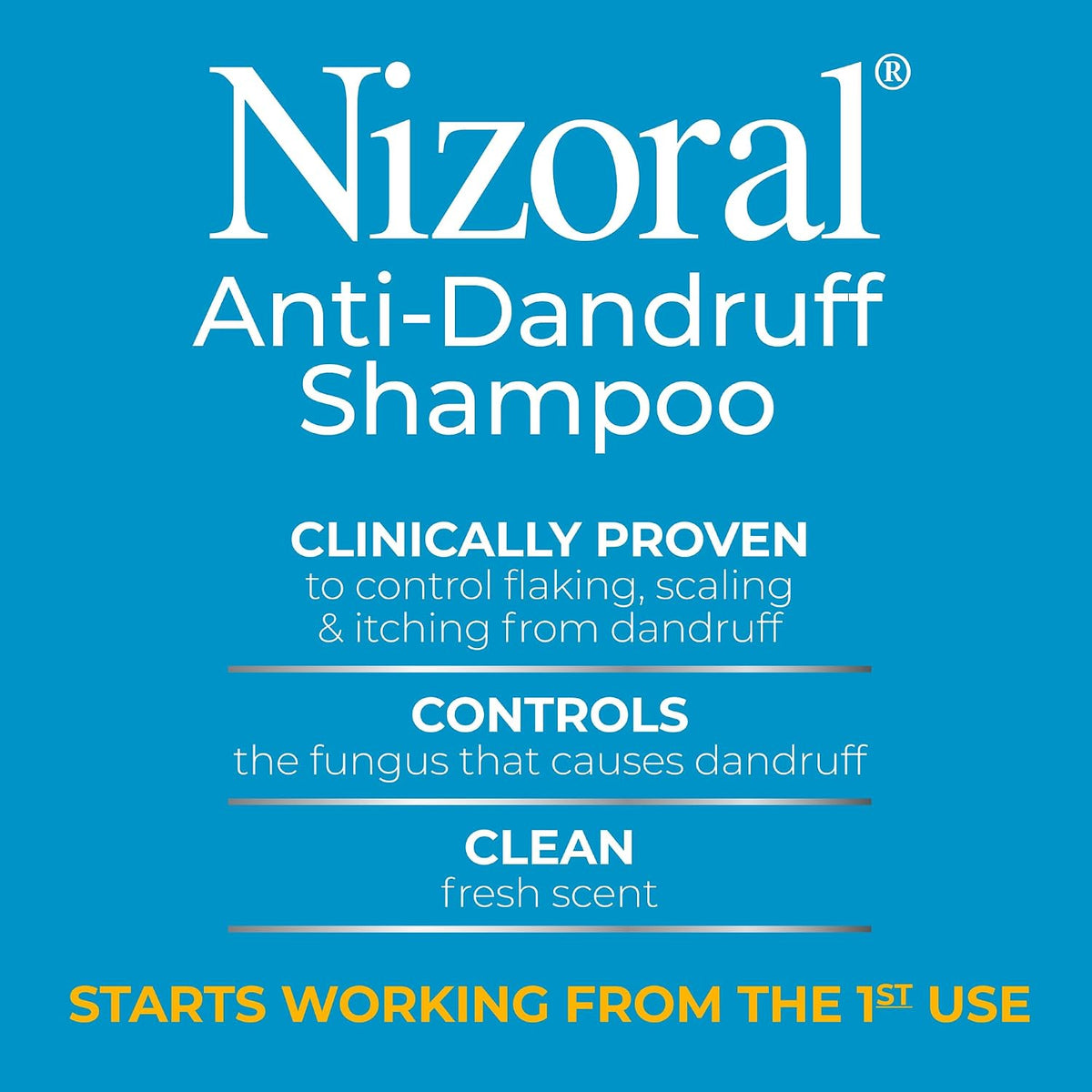 Nizoral Anti-Dandruff Shampoo with 1% Ketoconazole, Fresh Scent, 7 Fl Oz Anti-Fungal Shampoo, Dandruff Shampoo for Dandruff Relief, Ketoconazole Shampoo, Dandruff Treatment, 1% Ketoconazole.