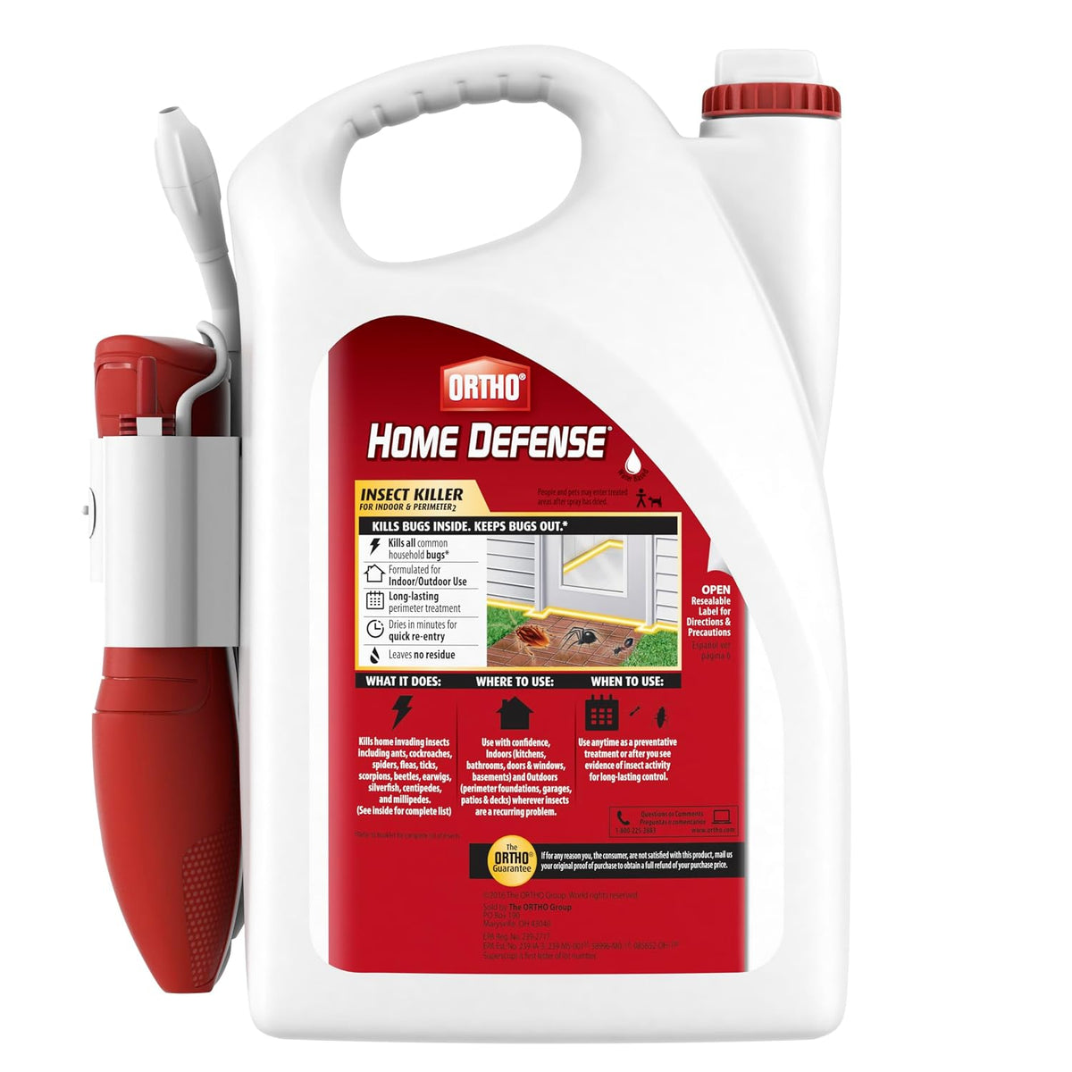 Ortho Home Defense Insect Killer for Indoor & Perimeter2, Wand, 1.33 gal.