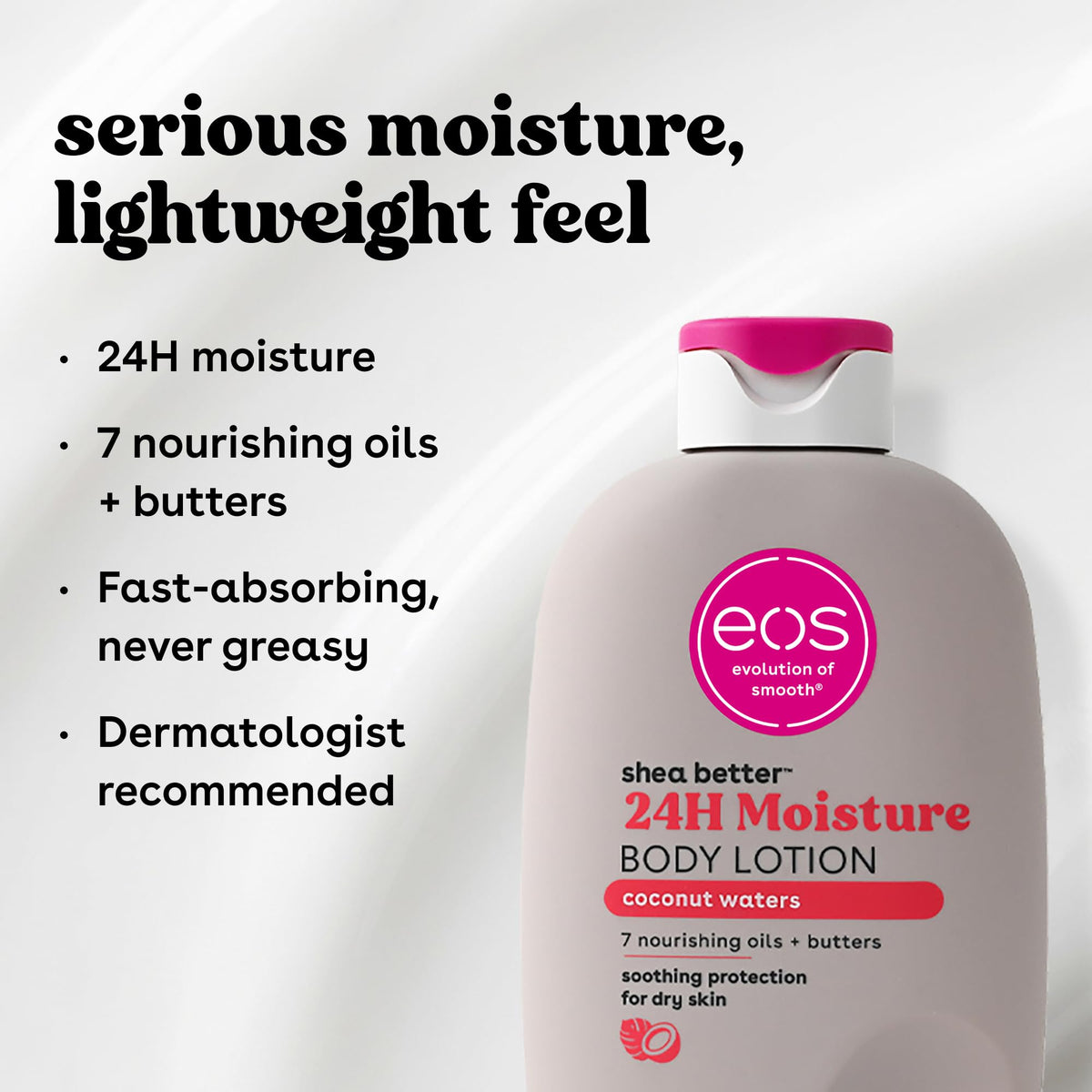 EOS Shea Better Body Lotion- Vanilla Cashmere, 24-Hour Moisture, 16 fl oz.