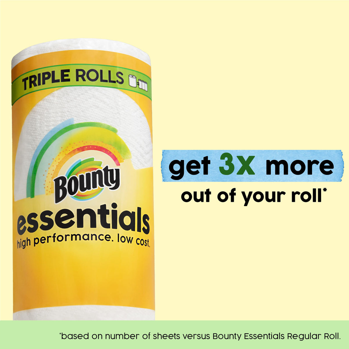 Bounty Essentials Select-A-Size Paper Towels, 6 Double Rolls, White, 108 Sheets Per Roll