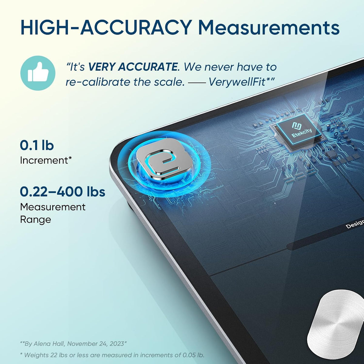 Smart Scale for Body Weight, Body Fat and BMI, FSA Eligible | HSA Eligible, Bathroom Scale with Muscle Mass, Accurate Bluetooth App Sync, LED Display and Tempered Glass