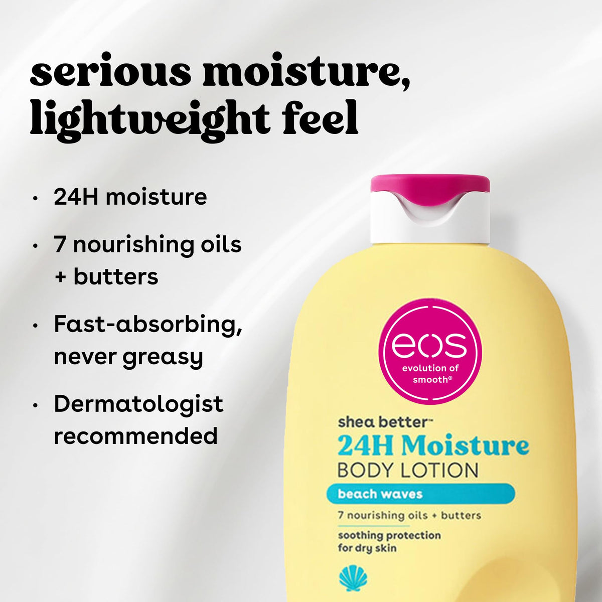 EOS Shea Better Body Lotion- Vanilla Cashmere, 24-Hour Moisture, 16 fl oz.