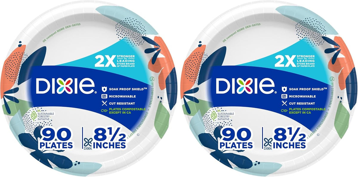 Dixie Large Paper Plates 10 Inch, 150 Ct Disposable Paper Plate Pack