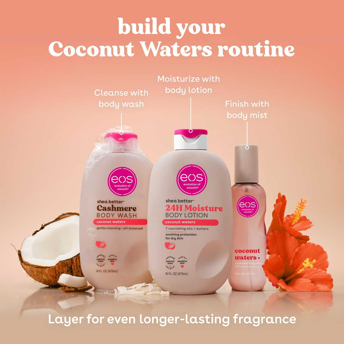 EOS Shea Better Body Lotion- Vanilla Cashmere, 24-Hour Moisture, 16 fl oz.