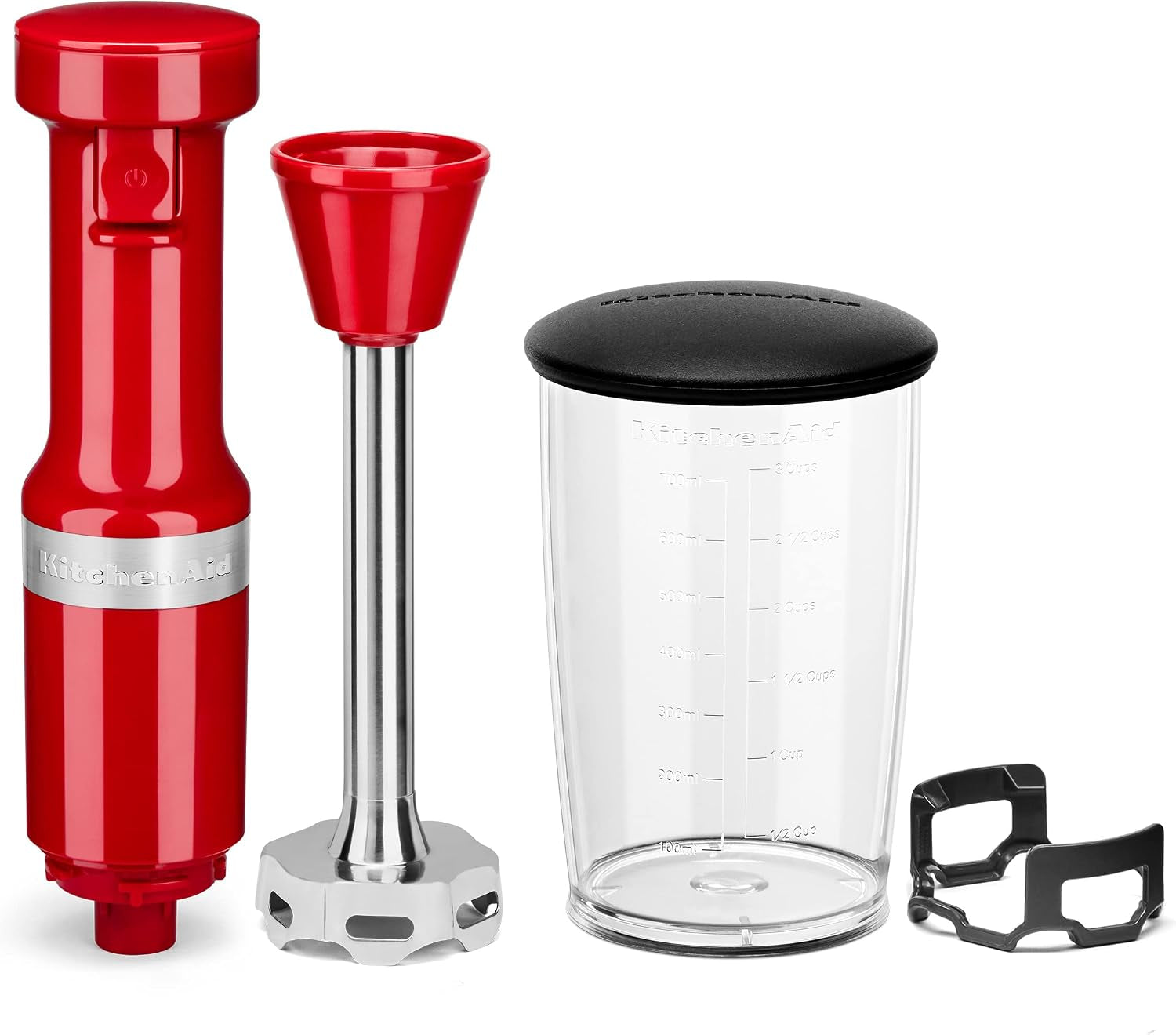 Kitchenaid Variable Speed Corded Hand Blender, KHBV53, Empire Red | Removable 8" Blending Arm, Blending Jar with Lid, Bpa-Free Material, Blends Smoothies, Shakes, Soups