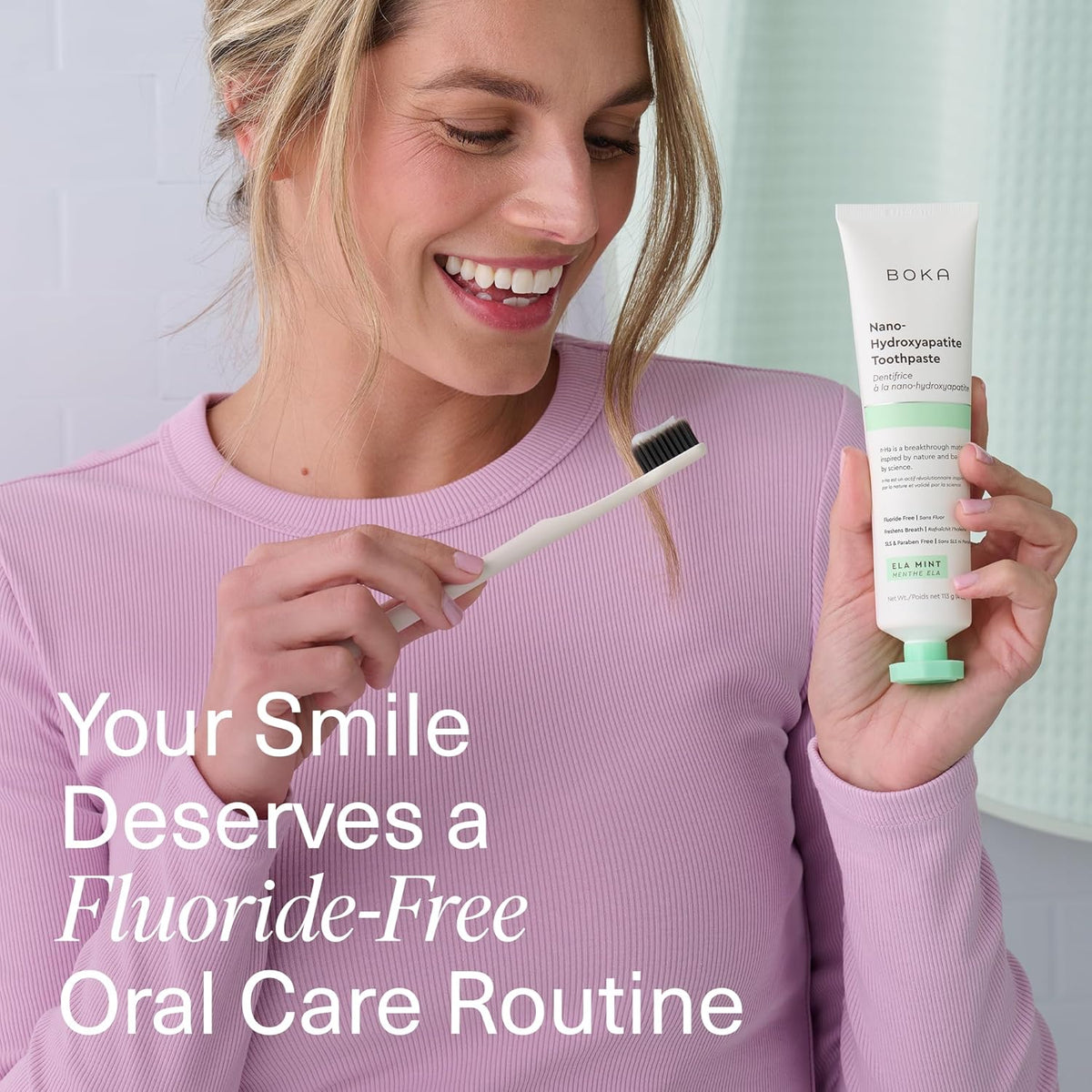 Toothpaste - Fluoride Free Toothpaste, Nano Hydroxyapatite Toothpaste | Appropriate for Sensitive Teeth - Adult Oral Care - Ela Mint - 4 Oz, 1PK